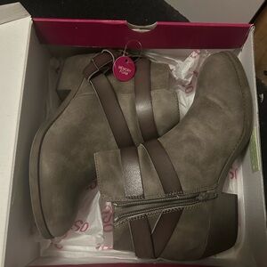 SO Brown Ankle Booties with Buckle Details